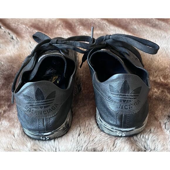 NWOT BALENCIAGA x ADIDAS Stan Smith Black Worn Out Size 45 EU / 12 US - Picture 5 of 8